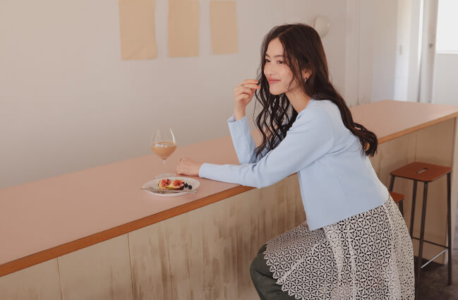 クリア釦UVケアニットカーディガン 春夏 トップス