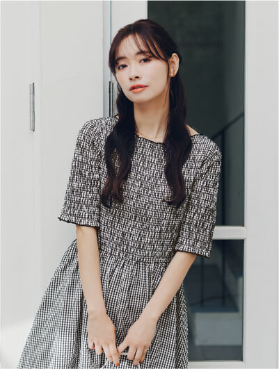 赤埴奈津子　ティティベイト コラボ シャーリングハーフスリーブワンピース ブラック