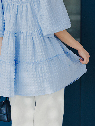 赤埴奈津子 ティティベイト コラボ スクエアチュニックトップスシュシュセット