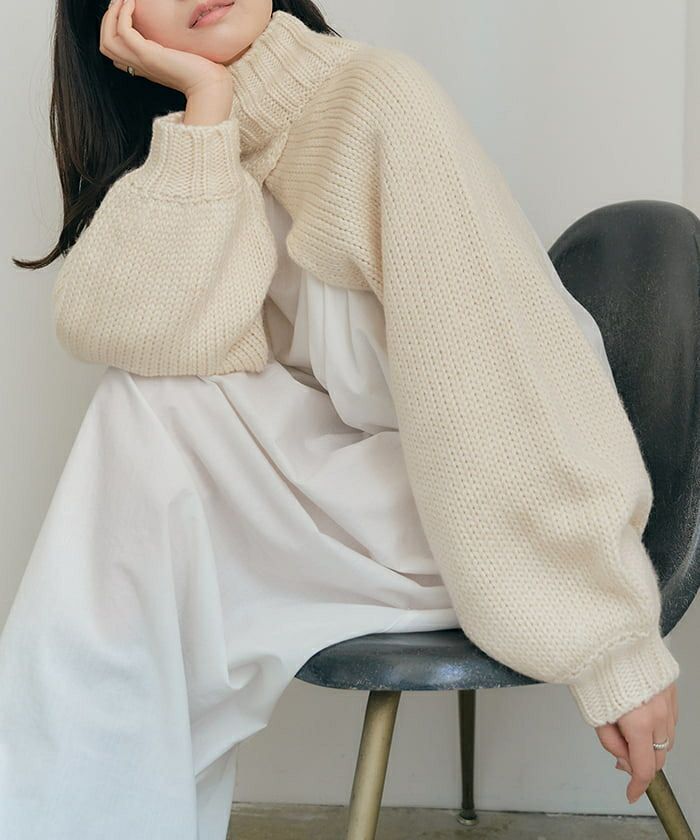 ローゲージトップスレイヤードニットワンピース | titivate