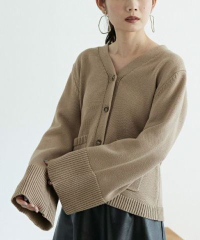 クロップド起毛ニットカーディガン | titivate