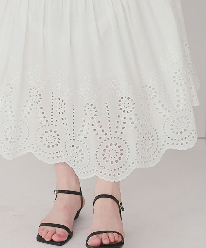 刺繍レースギャザースカート | titivate