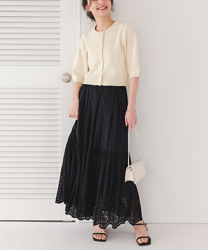 刺繍レースギャザースカート | titivate