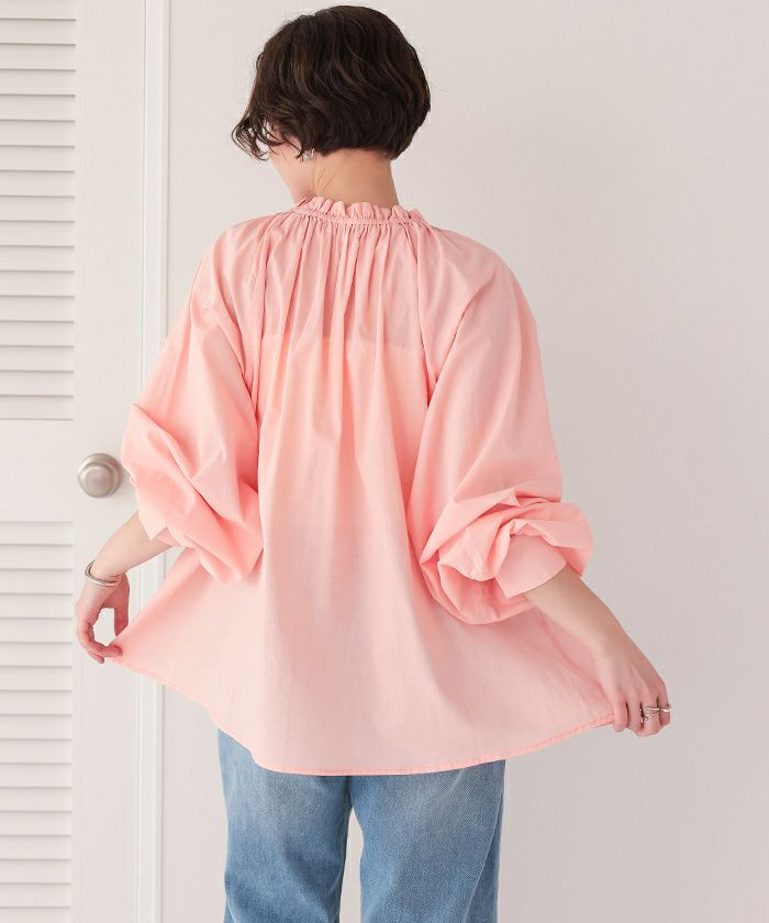 美品　ドゥロワー　ブラウス　高田麻紀子さん着用　ピンク　ギャザー　リボン 美品ドゥロワーブラウス高田麻紀子さん着用ピンクギャザーリボン