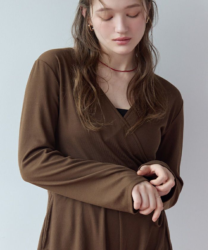 細リブカシュクールオールインワン/ラッシュガード【SEADRESS