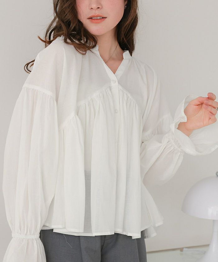 キャンディースリーブギャザーブラウス | titivate