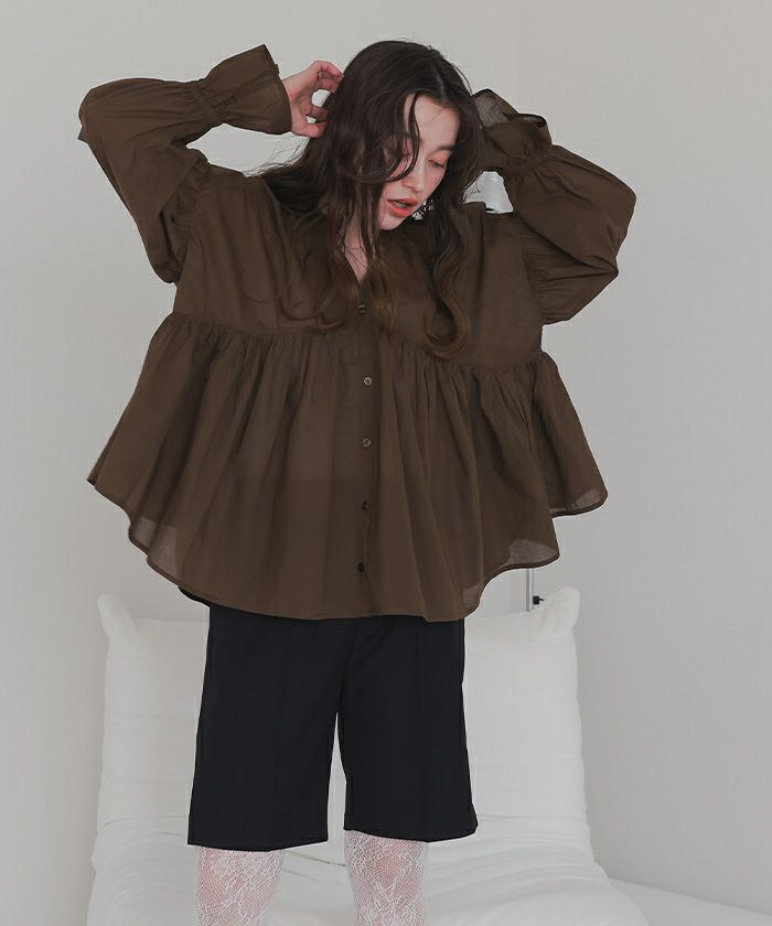 キャンディースリーブギャザーブラウス | titivate