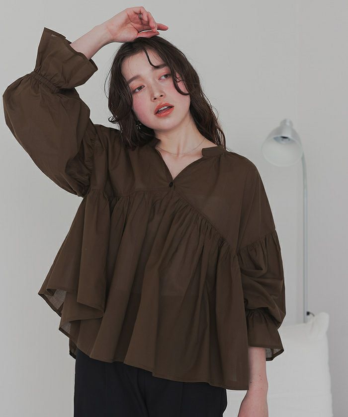キャンディースリーブギャザーブラウス | titivate