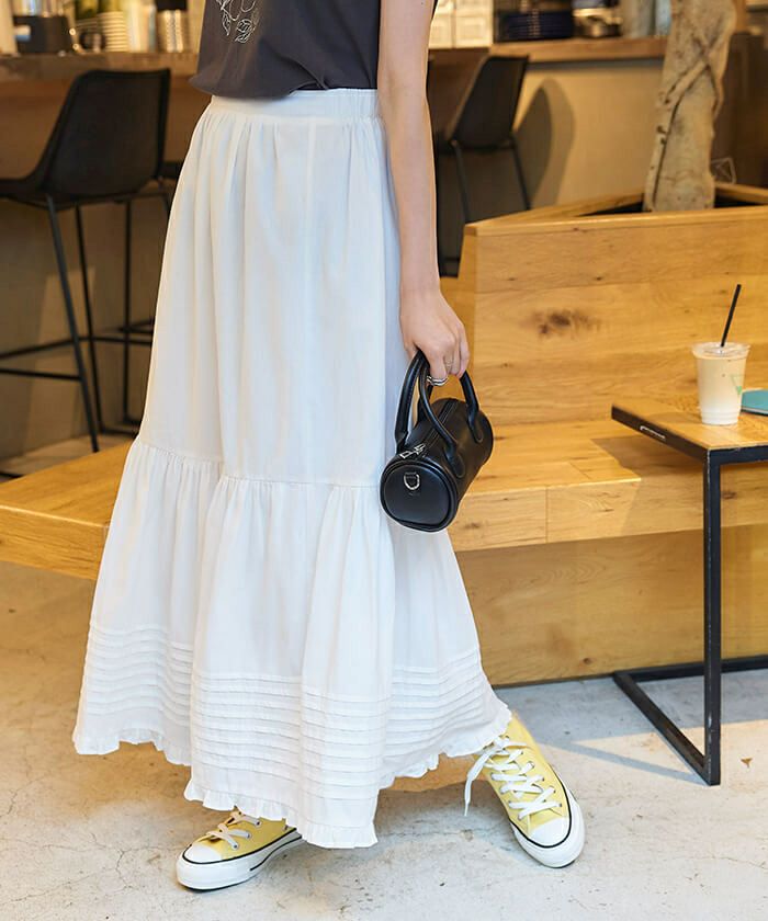 タックデザインギャザースカート | titivate