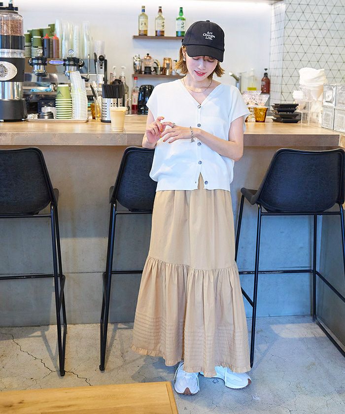 タックデザインギャザースカート | titivate