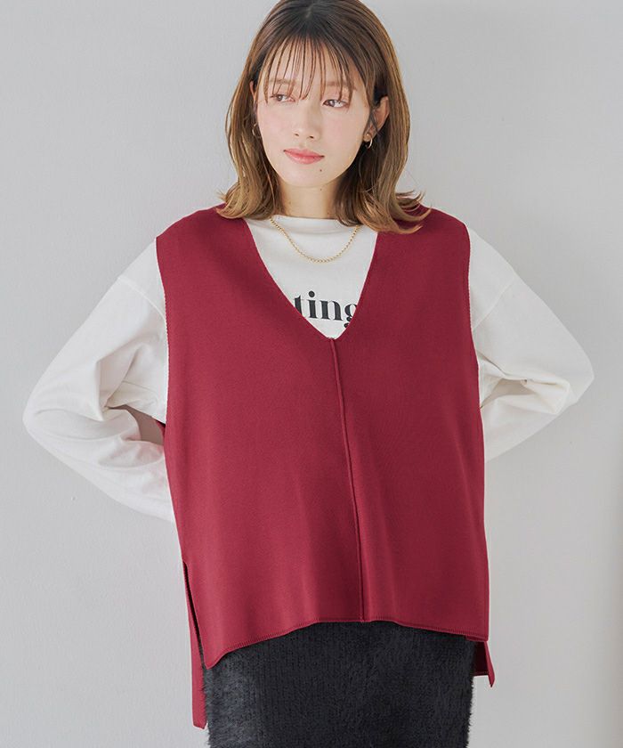 【24時間以内/匿名配送】新品 ワック レディース ニットベスト Mサイズ 総柄 24時間以内/匿名配送】新品 ワック レディース ニットベスト M
