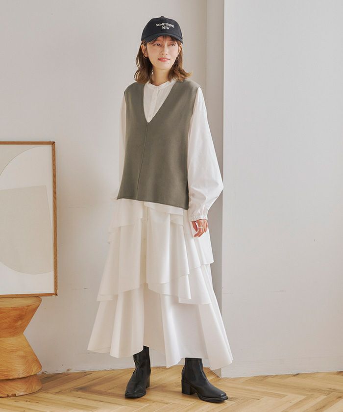 【セール】MADISON BLUEリネンVネックサイドスリットベスト リネンVネックベスト（Linen VNeck Vest）