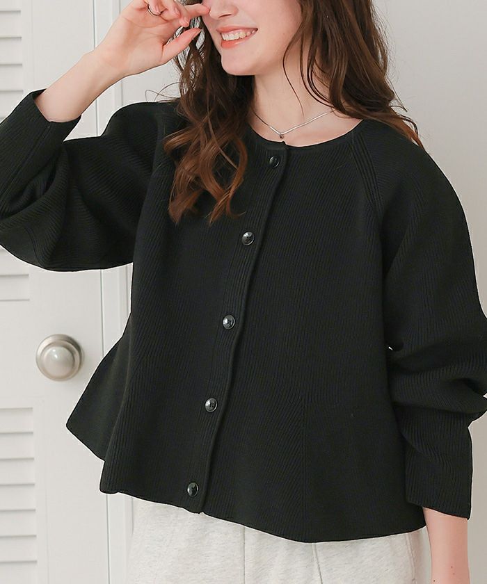 ペプラムデザインニットカーディガン | titivate