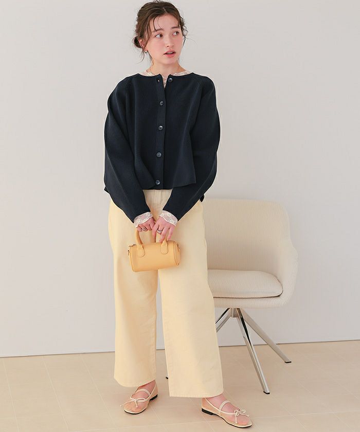 ペプラムデザインニットカーディガン | titivate