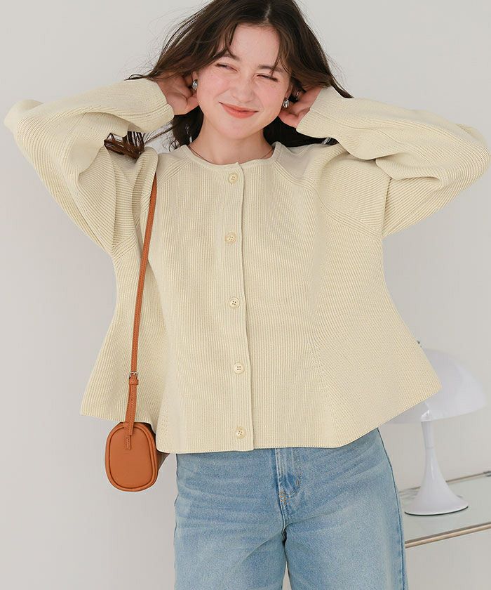 ペプラムデザインニットカーディガン | titivate