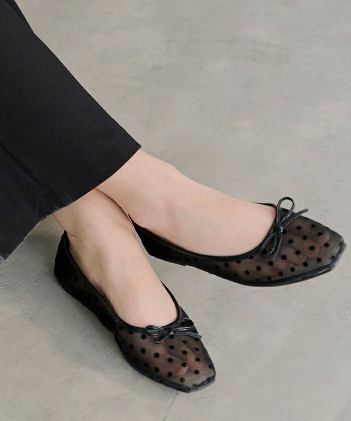 ピッピシック　リボンバレエシューズBLACK ピッピシック リボンバレエシューズBLACK