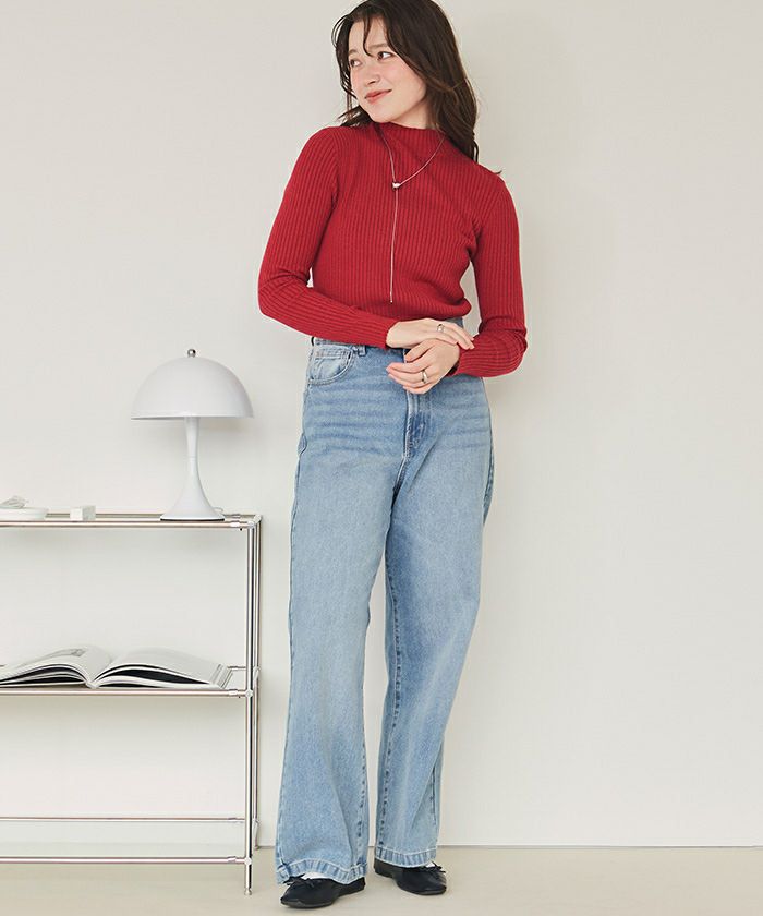 ハイネックリブ編みニット【メール便可／100】 | titivate