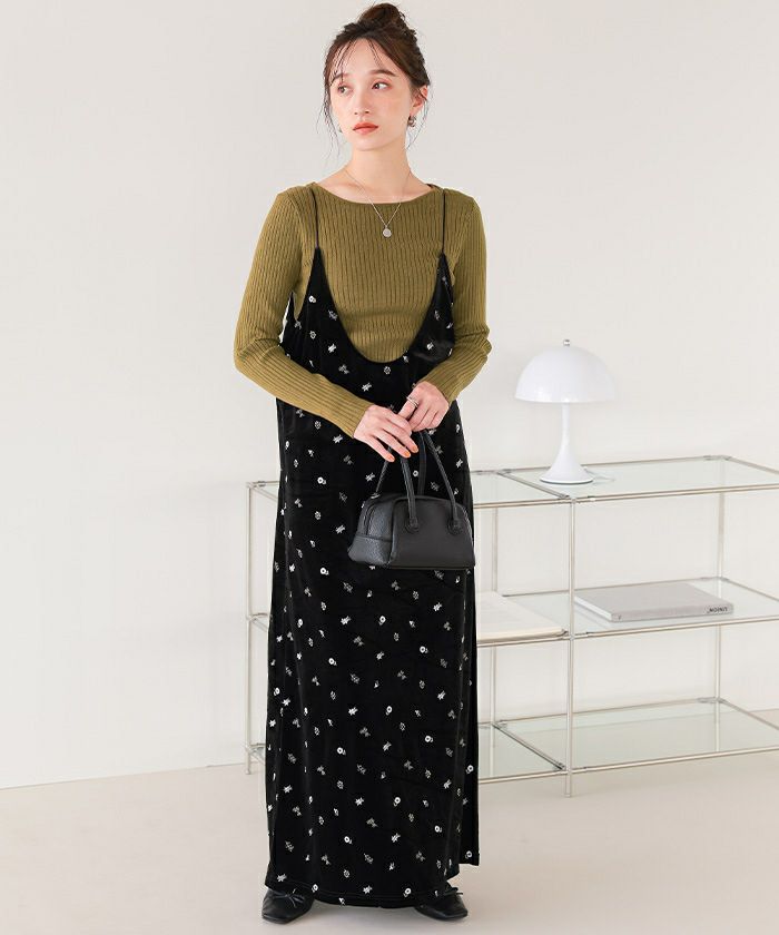 ボートネックリブ編みニット【メール便可／100】 | titivate