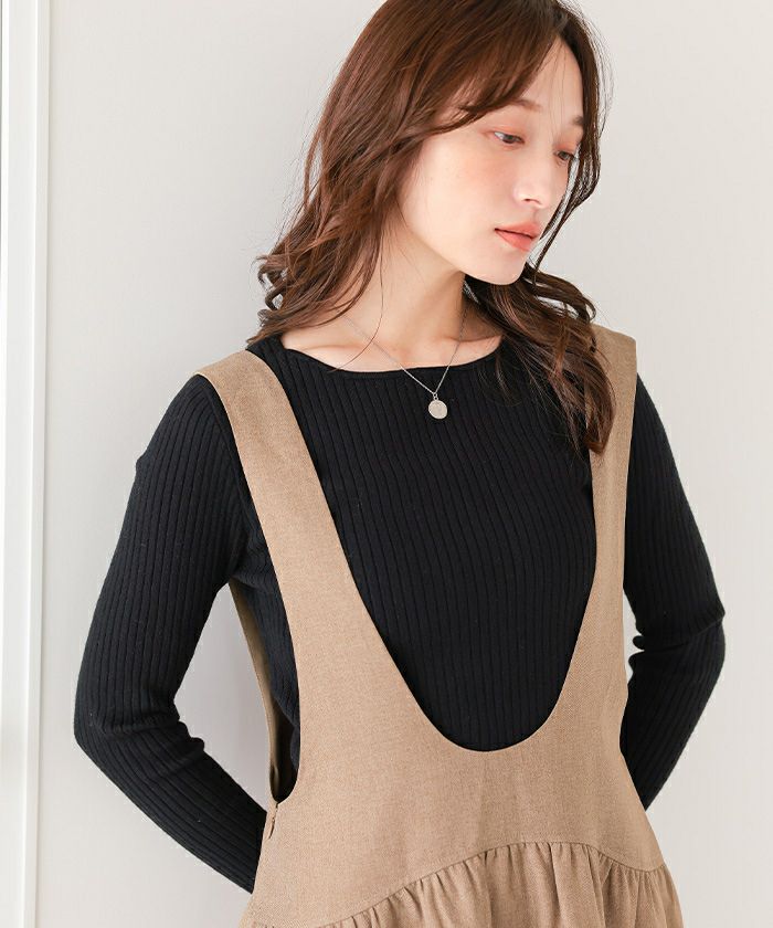 ボートネックリブ編みニット【メール便可／100】 | titivate