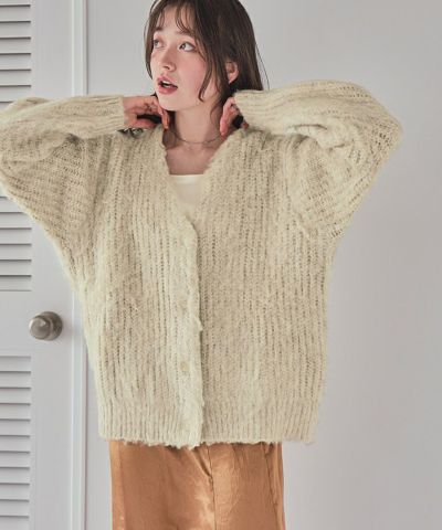 k*0様 【made in japan 】シャギー　ビッグサイズ　モヘアカーディ Emsexcite（エムズエキサイト） カーディガン BIGシャギーカーデ