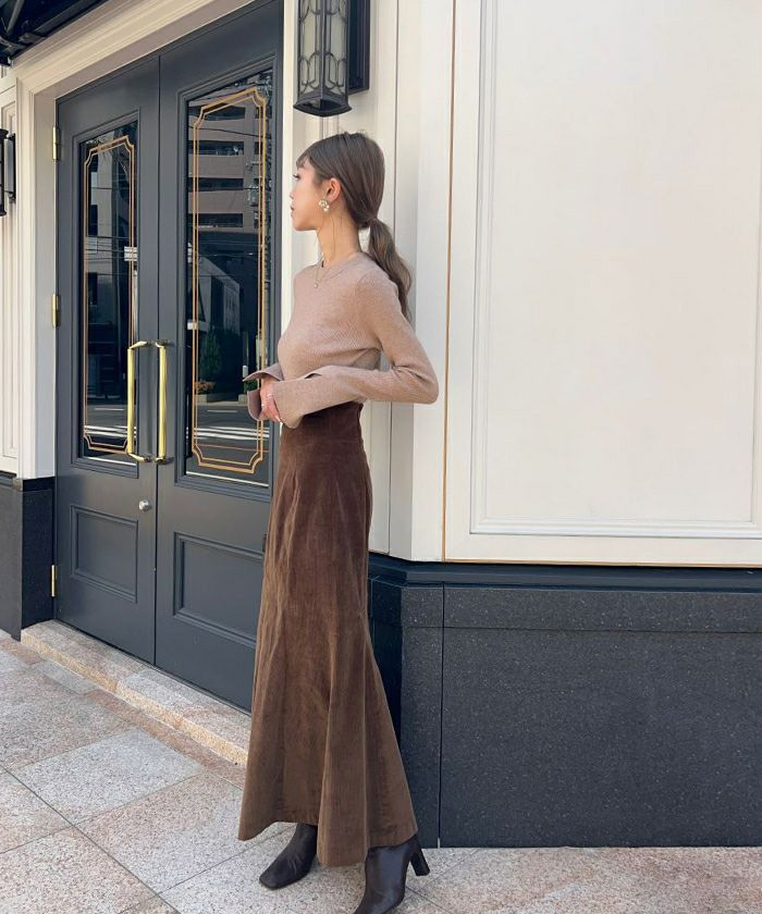 フレアスリーブリブニット | titivate