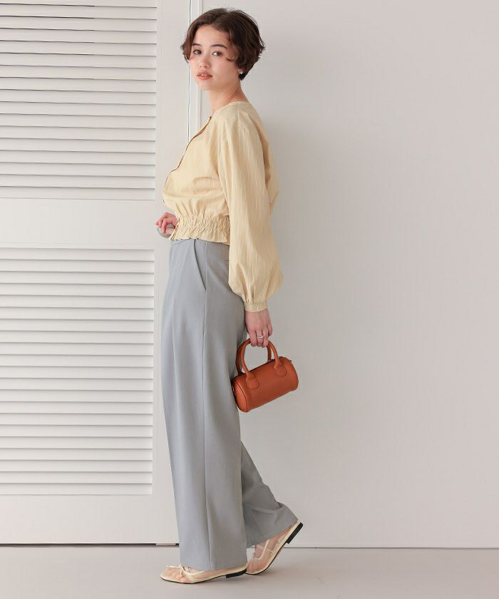 インタックセンタープレスワイドパンツ | titivate