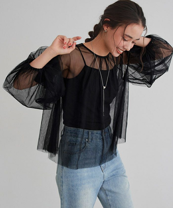 シアーボリュームスリーブトップス【メール便可／100】 | titivate