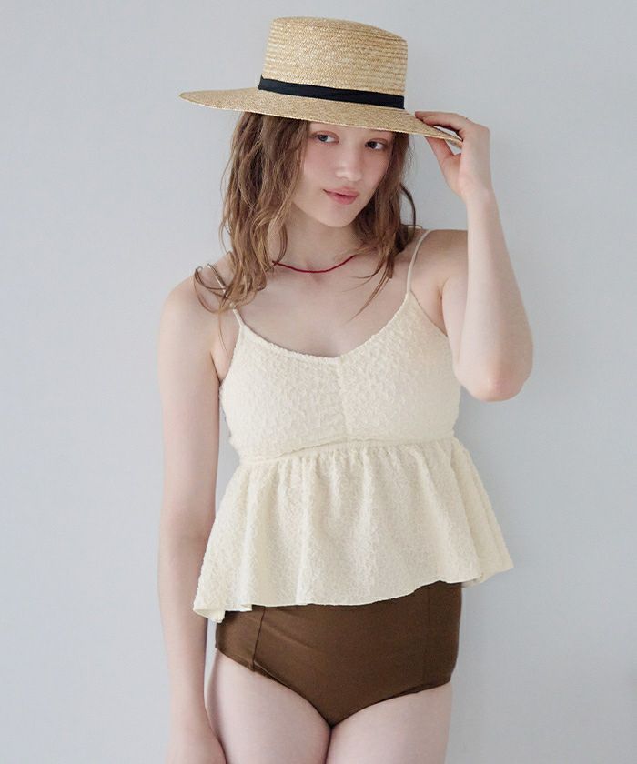 立体ジャガードペプラムフレアビキニ/水着【SEADRESS シードレス