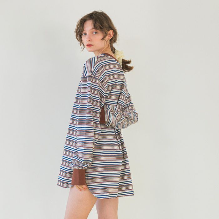 マルチボーダーロングTシャツ【SEADRESS シードレス】 | titivate