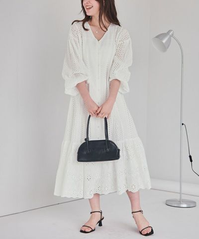 コットン刺繍レースワンピース | titivate