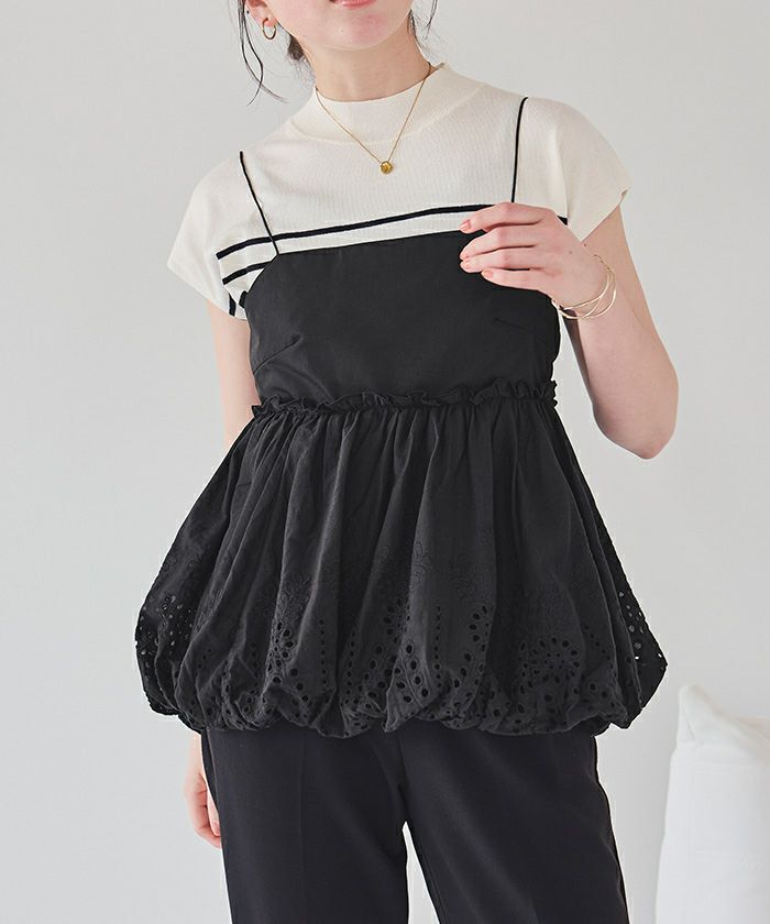 台湾ラバーさま用　アンティーク　コットン　キャミソール　ペプラム　レース 台湾ラバーさま用アンティークコットンキャミソールペプラムレース