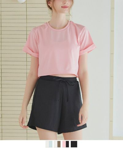 カップ付半袖Tシャツ×ショートパンツ/セット水着【SEADRESS シードレス