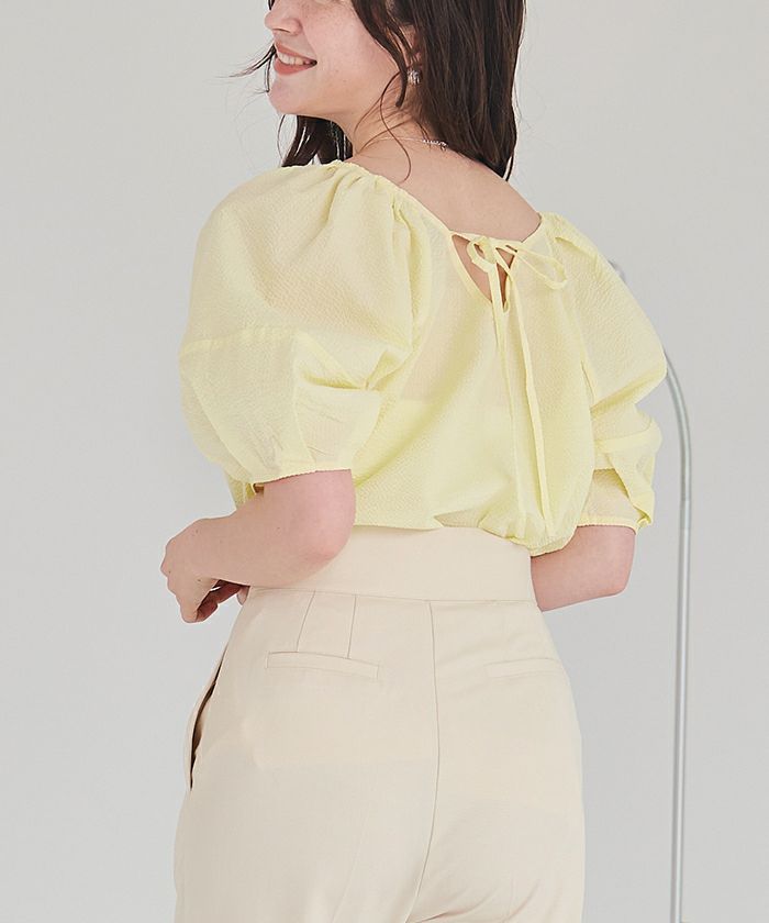 Vネックパフスリーブトップス【メール便可／100】 | titivate