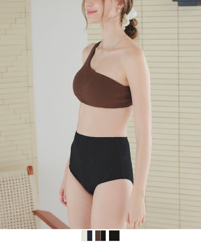 ワンショルダー×ハイウエストビキニ/水着【SEADRESS シードレス