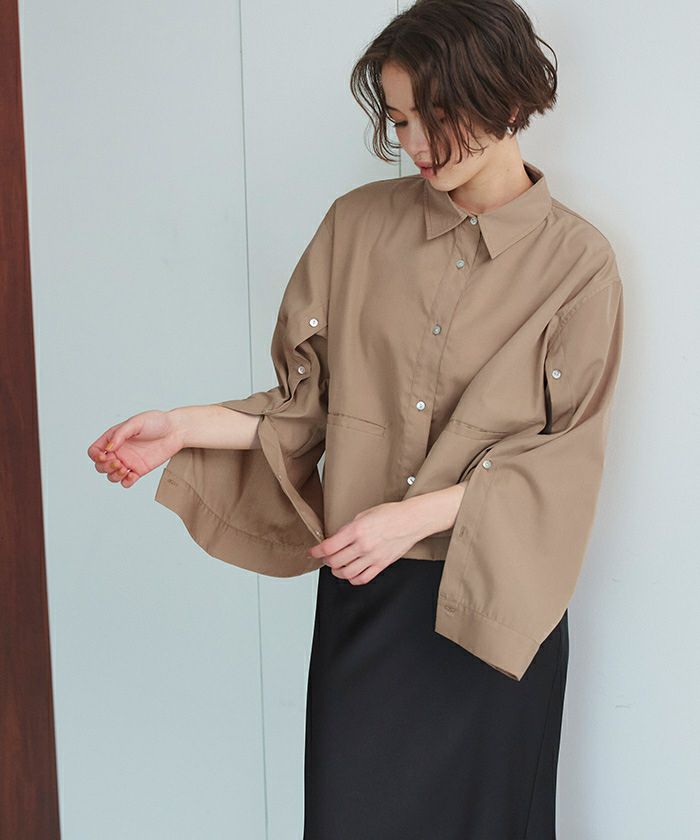 今季夏物 Aga クロップドオーバーシャツ COTTON LAWN ｜ オーバーサイズショートスリーブ