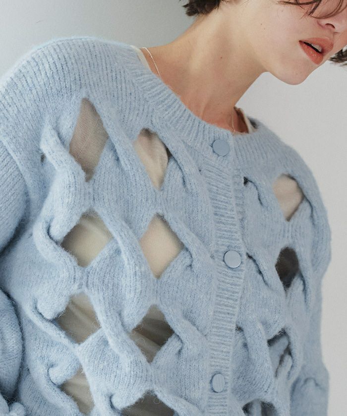 前後2wayスラッシュケーブルニット | titivate