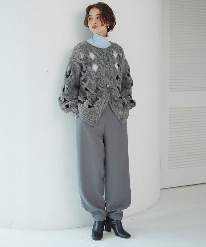 前後2wayスラッシュケーブルニット | titivate