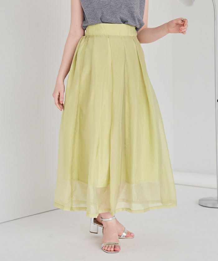 美品♡シアーグラデーションフレアス カート グラデーションチュールスカート[品番：IGAW0006176]｜axes