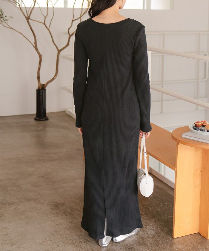 クルーネックリブワンピース | titivate