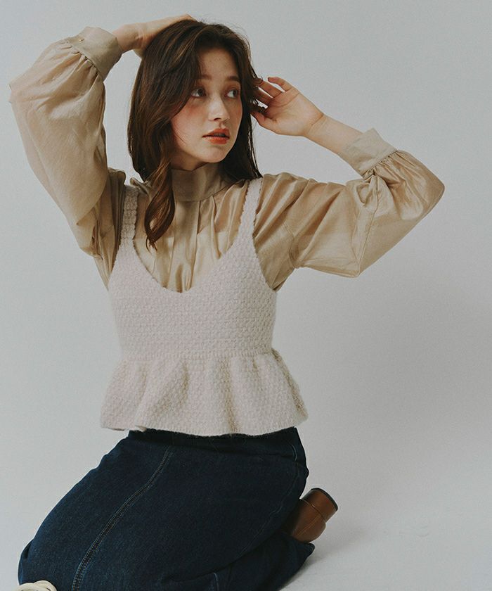 ペプラムニットビスチェ【メール便可／100】 | titivate