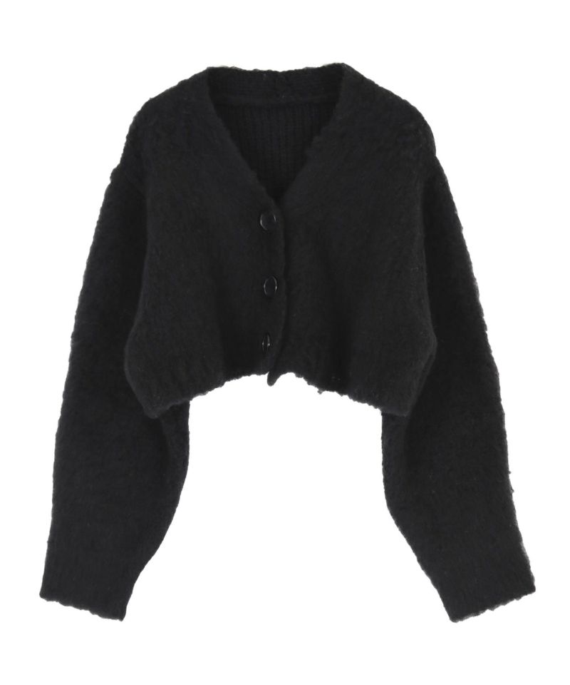 クロップド起毛ニットカーディガン | titivate