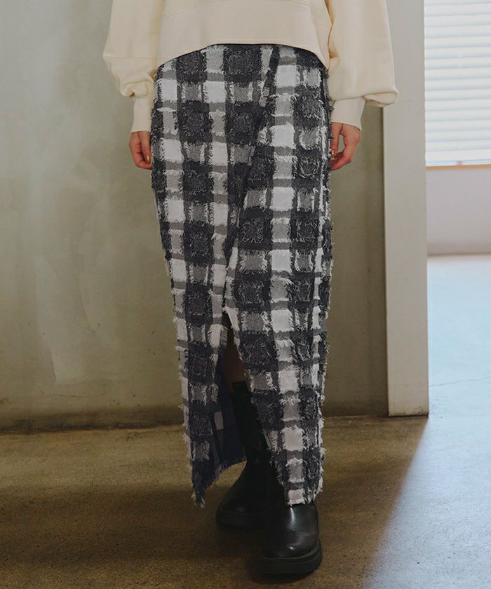 alice auaa チェックドットフリンジスカート CATEGORY skirt | alice auaa WEB SHOP