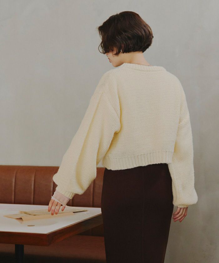 透かし編み刺繍クロップドプルオーバー | titivate