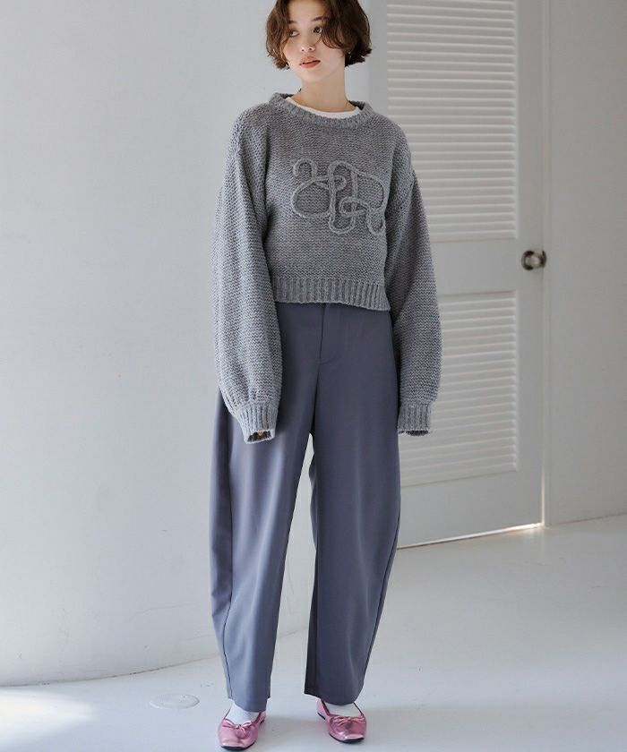 透かし編み刺繍クロップドプルオーバー | titivate