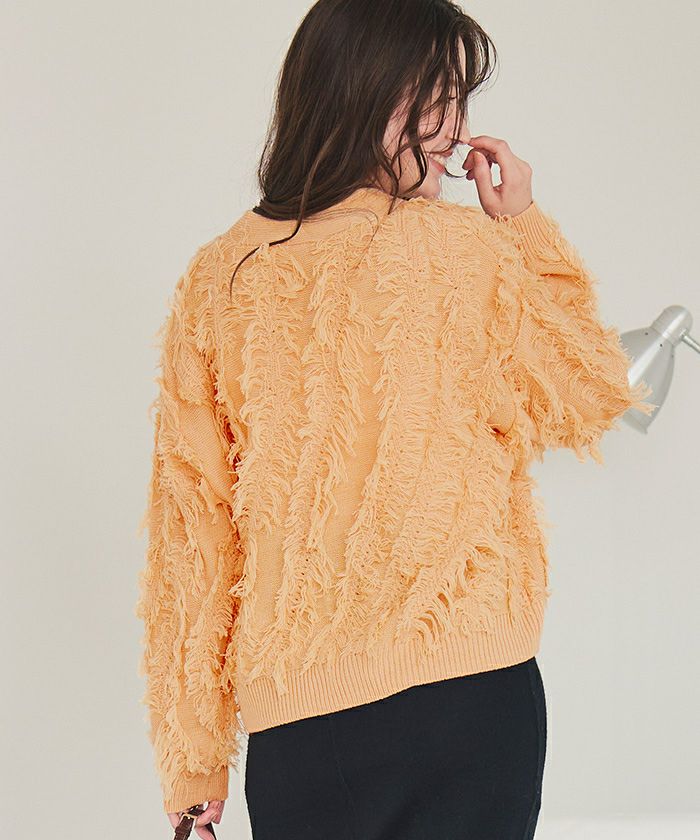 フリンジニットカーディガン | titivate