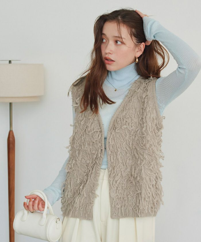 ジュンヤワタナベフリンジニットベスト ジュンヤワタナベフリンジ