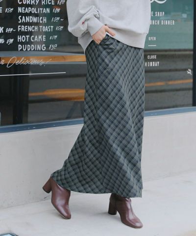 ok.soon チェック柄 ロングスカート CATEGORY skirt | ok.soon