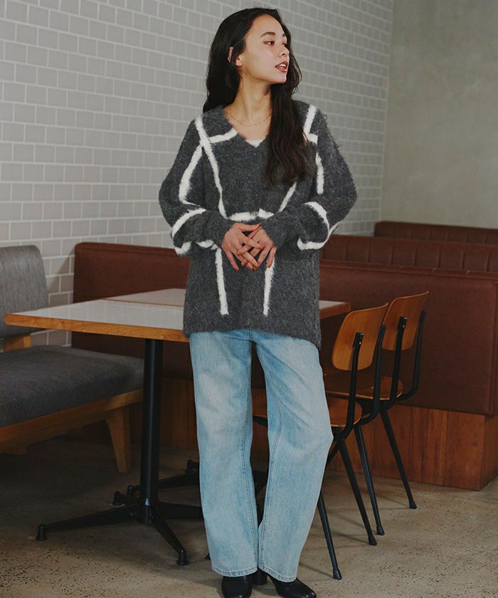 慈雨　チェックカーディガン ビッグチェックカーディガン WE19AU09-M3808[品番：WG010069789]｜WEGO