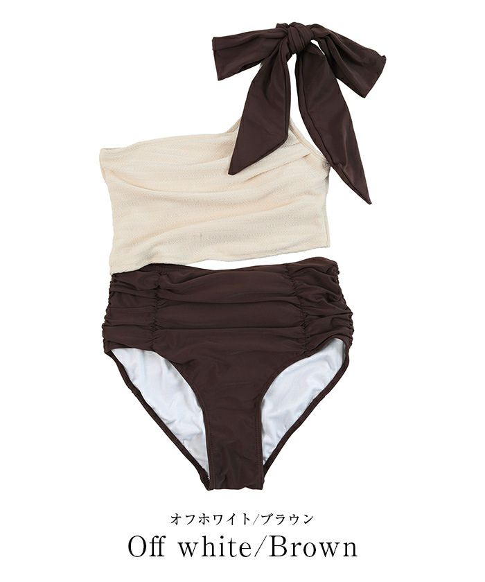 ワンショルダーカットアウトワンピース/水着【SEADRESS シードレス