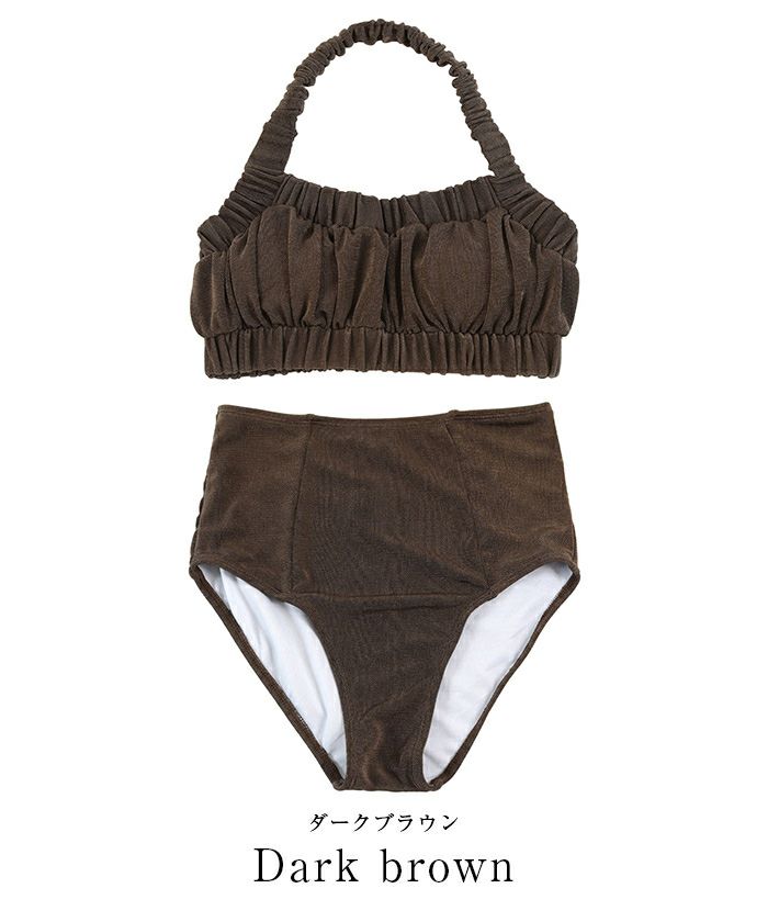 ホルターネックギャザーデザインビキニ/水着【SEADRESS シードレス